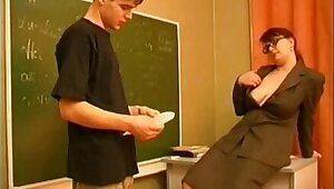Russian teacher and boy